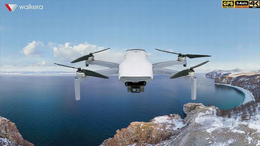  Walkera Mini dron con cámara 4K para adultos – T210 RC  Quadcopter con retorno automático GPS, cardán de 3 ejes, sígueme, puntos de  ruta, vuelo circular, 30 minutos de tiempo de